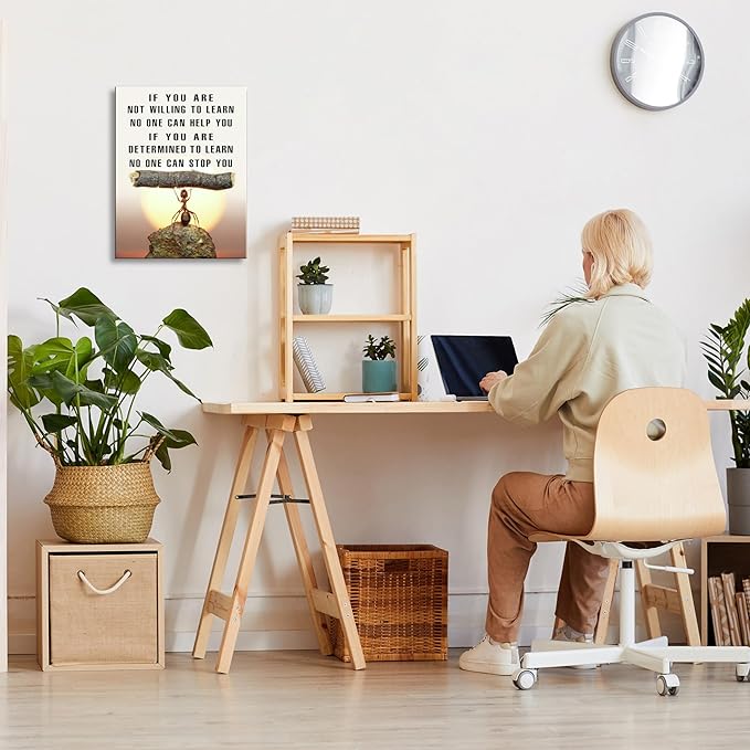 Ploceiny Ant Motivational Wall Art - Inspiring Canvas Decor for Living Room, Kitchen,Laundry room,,bathroom, Bedroom,Office Wall Art & Decor Motivational poster - Positive Quotes Wall Decor