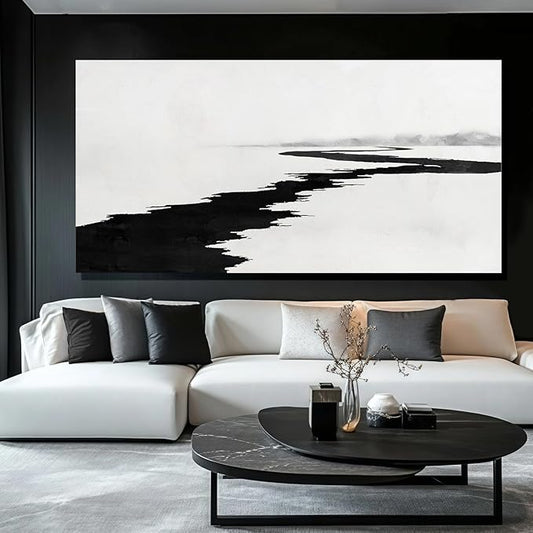 Simple Decorative Pictures Modern Home Decor 58x29 Abstract Wall Art for Living Room Kitchen Artwork Black Photo Prints