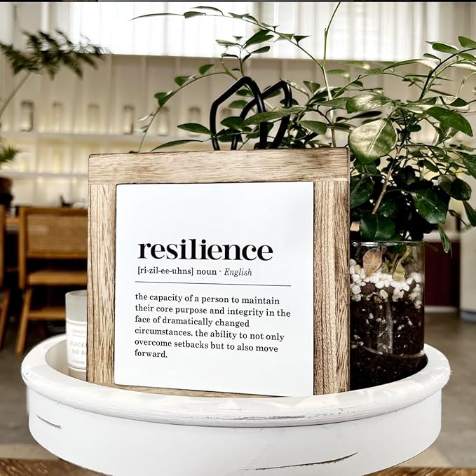 Resilience Definition Wood Block Sign - Motivational Office & Home Decor