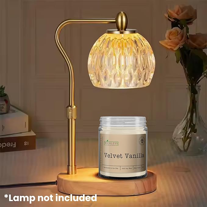 Wickless Candles for Candle Warmer Lamp, Many Scents to Choose, 100% Non-Toxic Soy Wax, Scented Candle Melts for Warming Plate, Handmade in The USA (Velvet Vanilla Clear)