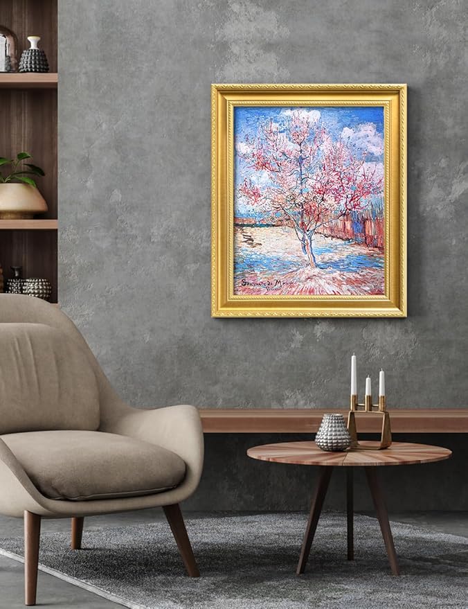 DECORARTS - Reminiscence of Mauve by Vincent Van Gogh. Giclee Print on Acid-Free Canvas in Gold Solid Wood Frame. Picture Size: 16x20, Total Size: 24.75x20.75, Made in USA
