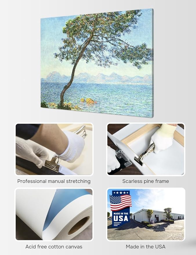 DECORARTS - The Esterel Mountains (1888) by Claude Monet, Museum-Quality Giclee Canvas Print, Wall Art Reproduction, 40" W x 30" H, Made in USA