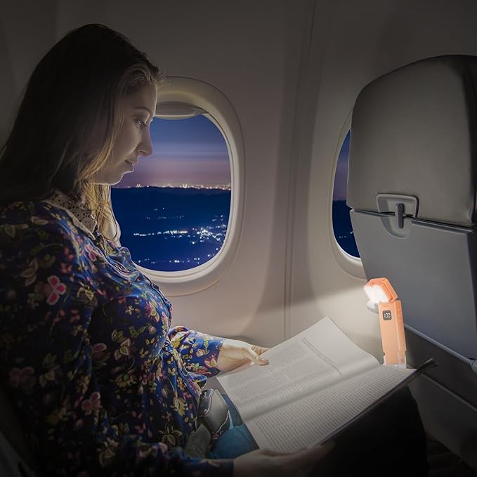 Dott Arts Book Light,Dual-Heads Reading Light for Bedtime with Screen Display.Rechargeable Ultralight Clip on LED Bookmark Lamp with 5 Color,6 Brightness Levels,1000mAh,Timer Function.Yellow