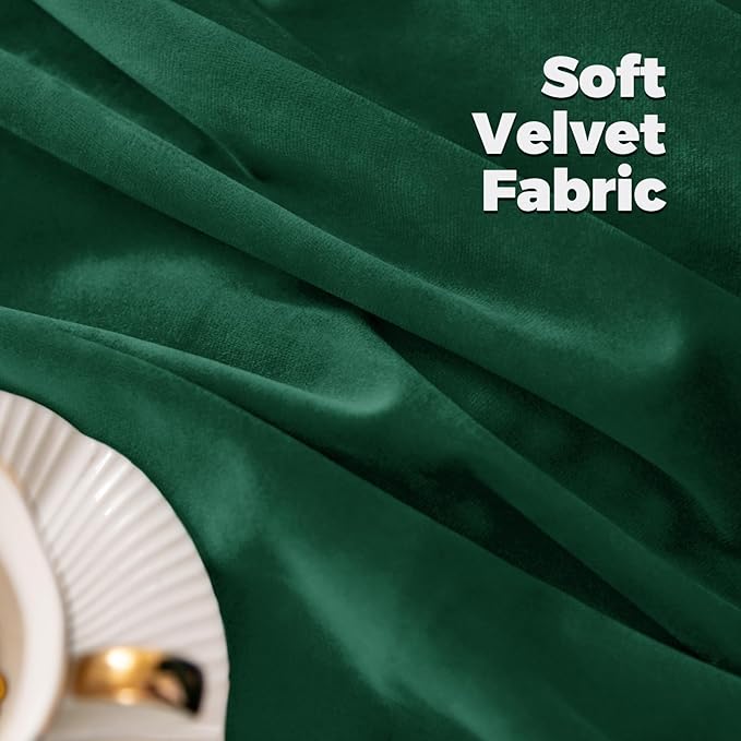 BGment Emerald Velvet Curtains 108 Inches Long for Living Room, Thermal Insulated Room Darkening Curtains Drapes Window Treatment with Back Tab and Rod Pocket, Set of 2 Panels, 52 x 108 Inch
