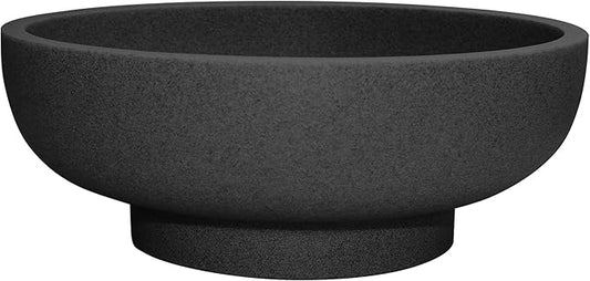 Large Decorative Bowl, Fruit Bowl for Kitchen Counter, Modern Resin Bowl for Home Decor, Key Holder for Entry Table, Artificial Stone Black