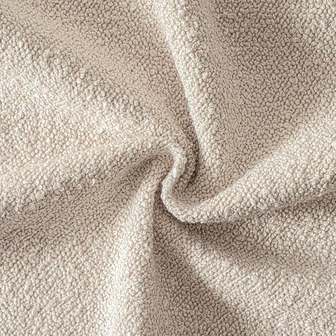 MIULEE 12x20 Inch Decorative Lumbar Throw Pillows for Bed Set of 2 Textured Boucle Neutral Throw Pillow Covers Oatmeal Accent Solid Pillowcase Cozy Soft Sofa Livingroom Home Decor