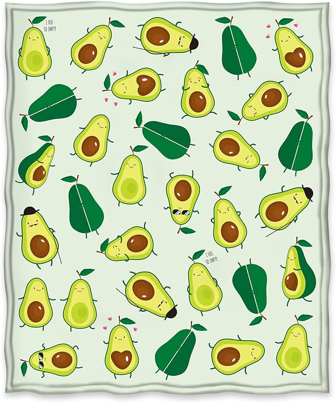 Jekeno Avocado Fruit Blanket Gifts for Women Kids Girls Home Bedroom Living Room Decor Soft Cozy Lightweight Cute Throw Blankets 60"x80"