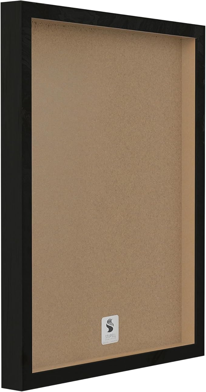 Stupell Industries Cute Baby Cow Animal Watercolor Painting Framed Giclee Art Design By Artist George Dyachenko, 16 x 20, Black Framed