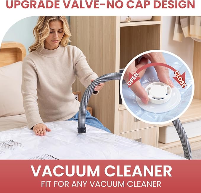 TAILI 4 Pack Vacuum Storage Bags for Comforter and Blankets, XXL Jumbo Vacuum Seal Bags for Bedding (47x39 Inch), Huge Space for Toy, Bedding, Pillows, Save More Closet Space