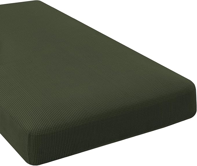H.VERSAILTEX Super Stretch Individual Chaise Cover Sectional Couch Covers for L Shaped Sofa Both Left/Right Featuring Thick Jacquard Textured Twill Fabric (1 Piece Chaise Cover Large, Olive)