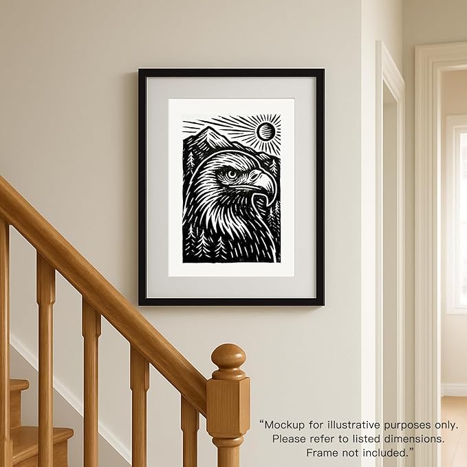 Caelumis Vintage Wall Art Decor Prints Black And White Pictures Posters For Farmhouse Living Bedroom Bathroom Room kitchen Handmade Unframed (Eagle 12x16in)