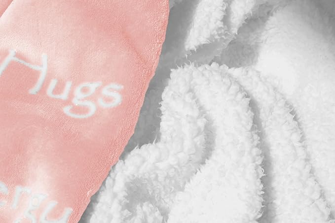 Compassion Blanket - Strength Courage Super Warm Hugs, Get Well Gift Blanket Plush Healing Thoughts Positive Energy Love & Hope, Cancer Support Gift for Women 50 x 65 (Pink, One Size)