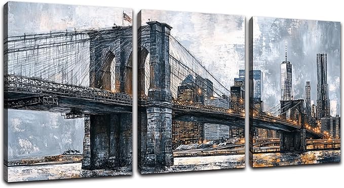 3 Pieces Canvas Wall Art Framed Canvas Paintings Picture Posters Prints Landscape Wall Art Decor for Living room Bedroom Home Office Wall Decor Framed Wall Art (36''W x 16''H)