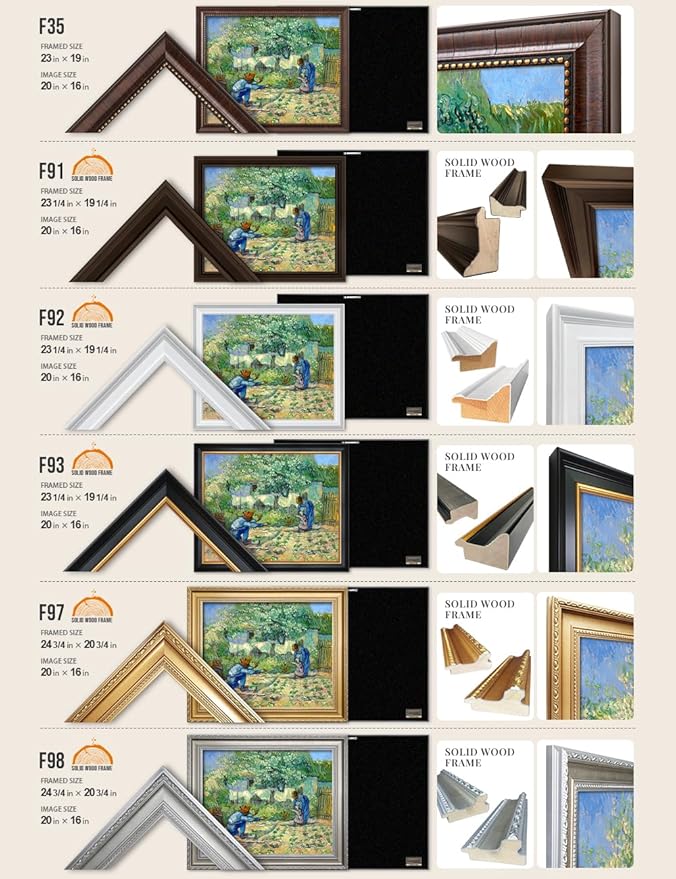 DECORARTS - First Steps - Vincent Van Gogh Giclee Prints w/Antique Brown Frame for Wall Decor. Picture Size: 20x16, Total Size w/Frame: 23x19