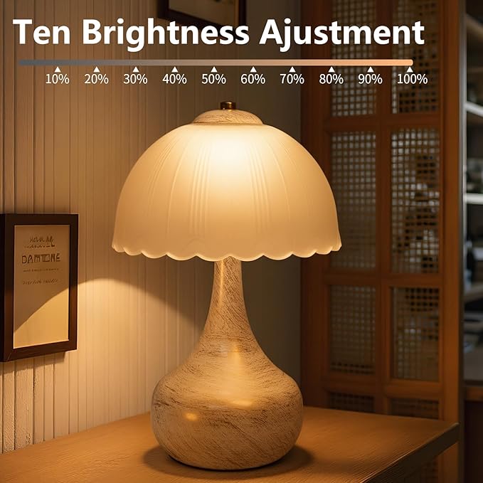 Mushroom Lamp Table Lamp for Bedroom,Desk Bedside Small Lamps for Living Room Night Stands,Mushroom Decor Modern Vintage Mid Century Lamps Home Living Room Decor