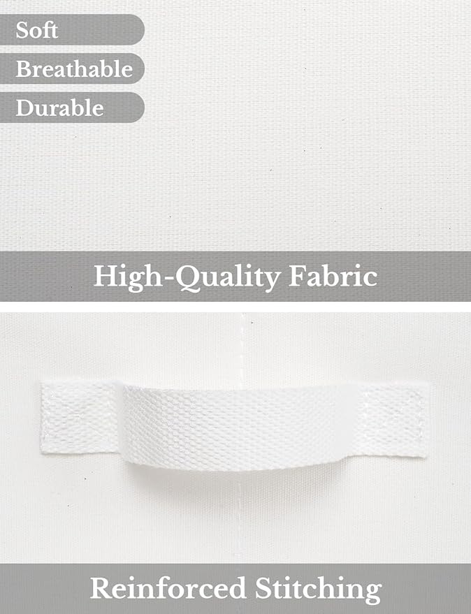 StorageWorks Closet Storage Bins, Trapezoid Organizer Box for Shelves, Fabric Clothes Bin, Foldable Organizing Baskets with Handles, Large, White, 3-Pack