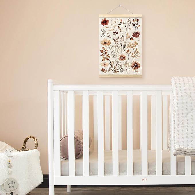 TLESKE Rustic Fall Floral Leaves Botanical Poster Hanger Frame, Aesthetic Autumn Hanging Wall Art Room Decor for Farmhouse Living Room Bedroom, Vintage Flowers Wall Prints Pictures Artwork, 12x16