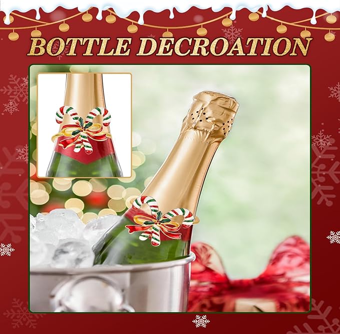 KPOSIYA Christmas Napkin Rings Set of 24, Metal Xmas Napkin Ring Holders for Winter Christmas Holiday Dinner Party Table Decoration