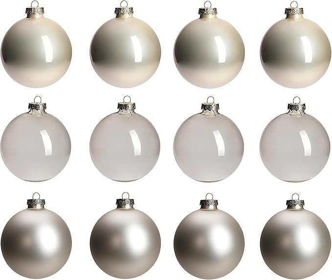 Champagne Glass Christmas Ball Ornaments for Tree, 2.36” Christmas Hanging Ornaments Set of 12 Xmas Baubles for Holiday Party Xmas Tree Decorations Gifts