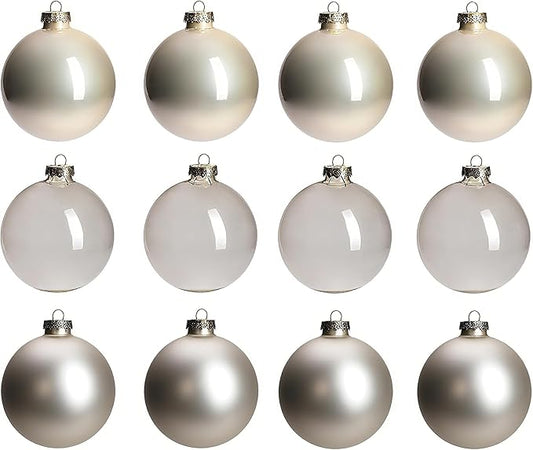 Champagne Glass Christmas Ball Ornaments for Tree, 2.36” Christmas Hanging Ornaments Set of 12 Xmas Baubles for Holiday Party Xmas Tree Decorations Gifts