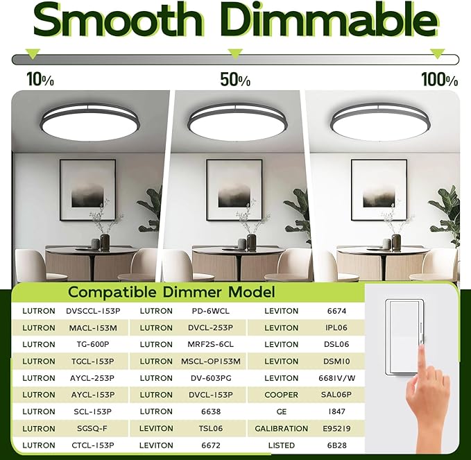 hykolity 32 Inch Oval LED Ceiling Light, 60W, 4000LM, 2700K/3000K/3500K/4000K/5000K Adjustable, Oil Rubbed Bronze Finish Dimmable Flushmount Ceiling Light for Bedroom, Living Room