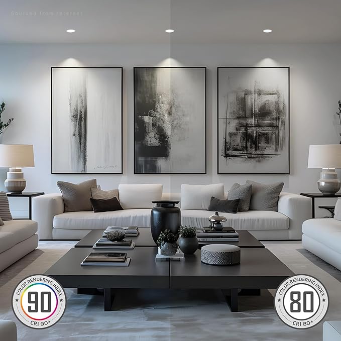 TORCHSTAR Basic Series 12-Pack 4 Inch Ultra-Thin LED Recessed Lighting with Junction Box, CRI90, Aluminum, 5000K Daylight, 5%-100% Dimmable Slim Recessed Downlight, 9W 810LM, ETL and Energy Star