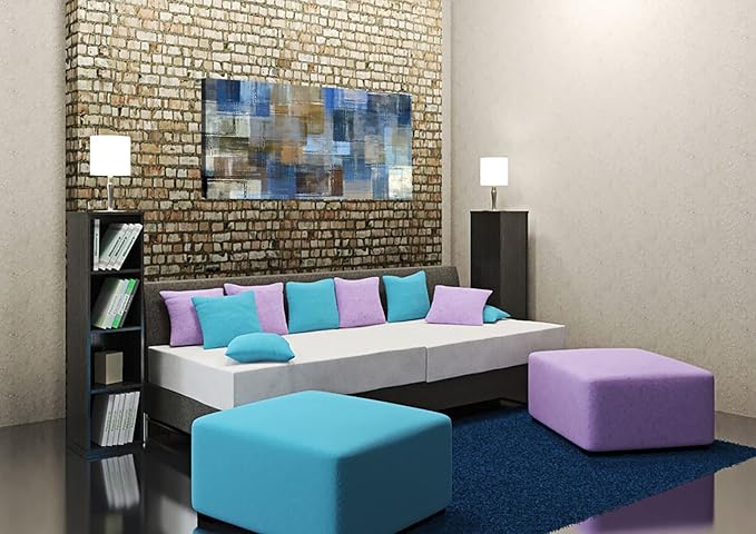 DZL Art A74862 Large Abstract Wall Art Grey and Blue Canvas Prints Painting Framed wall art Canvas Wall Art for living Room Bedroom and Office Home Decor Artwork