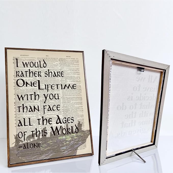 Lord of the Rings Framed Poster - 'I Would Rather Share One Lifetime - Arwen', LOTR Birthday Decor, 12x15