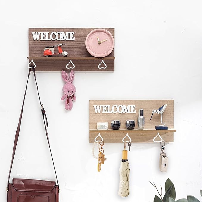 Lamp Wire Hook，Heart-Shaped Screw-in Wall Hooks for Outdoor Decor, Champagne Metal, Key Hook，Decorative Plant Hanging，Clothes Hook (White, 25Pcs)