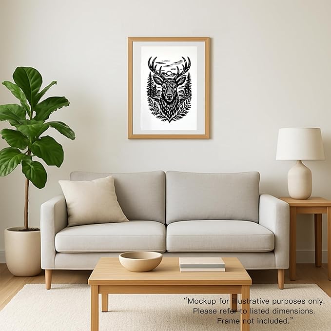 Caelumis Vintage Wall Art Decor Prints Black And White Pictures Posters For Farmhouse Living Bedroom Bathroom Room kitchen Handmade Unframed (Deer 12x16in)