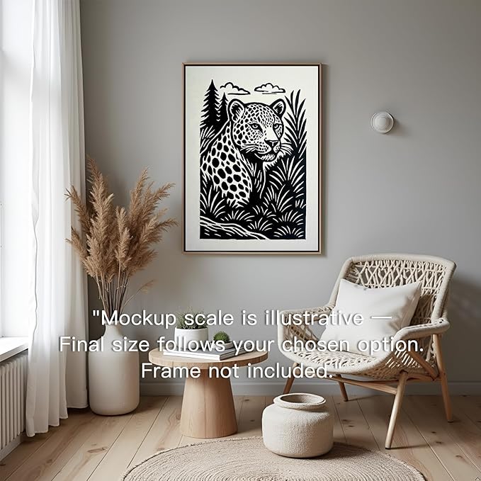 Caelumis Vintage Wall Art Decor Prints Black And White Pictures Posters For Farmhouse Living Bedroom Bathroom Room kitchen Handmade Unframed (Leopard 12x16in)