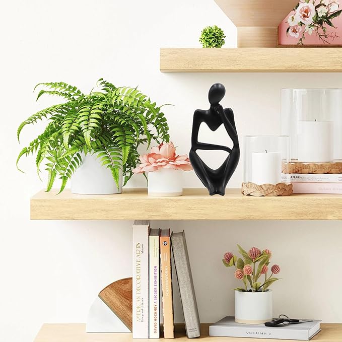 Thinker Statues and Sculptures, Resin Black Thinker Statue Ornaments, Abstract Style Sculptures, Housewarming Gifts, Housewarming Decorations, Living Room Dining Desk Decorations