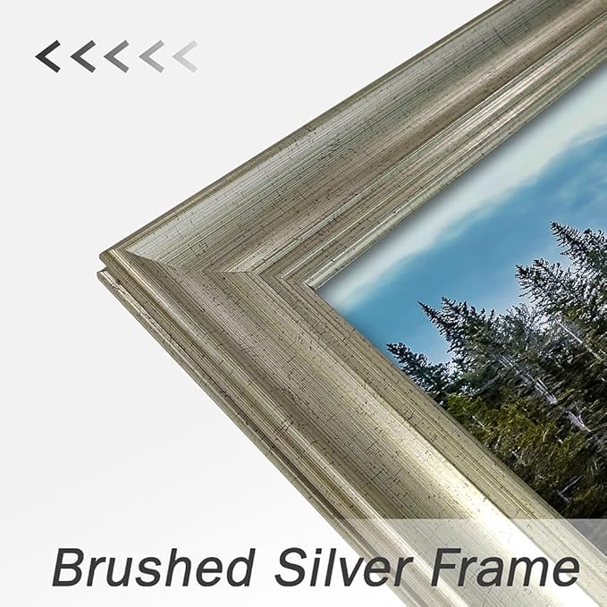 Framed Lake Scenery Wall Art: Natural Mountain Water Canvas Painting Woodland Sunset Picture for Living Room