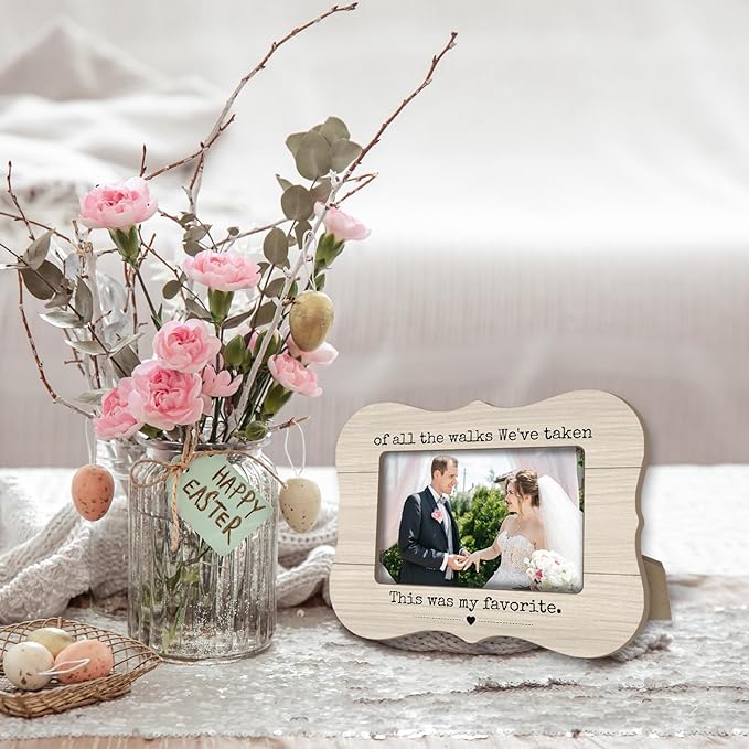 Wedding Photo Frames - This Was My Favorite - Wedding Gifts For Newlyweds, 2025 Wedding Minimalist Wood Picture Frame, Placeable 4 x 6 horizontal photo, for Home Bedroom Decoration - A11