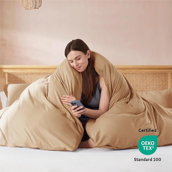 Nestl Twin Duvet Cover Set - Soft Double Brushed Mocha Brown Duvet Cover Twin, 2 Piece Twin/Twin XL Duvet Cover with Button Closure, 1 Duvet Cover 68x90 inches and 1 Pillow Sham