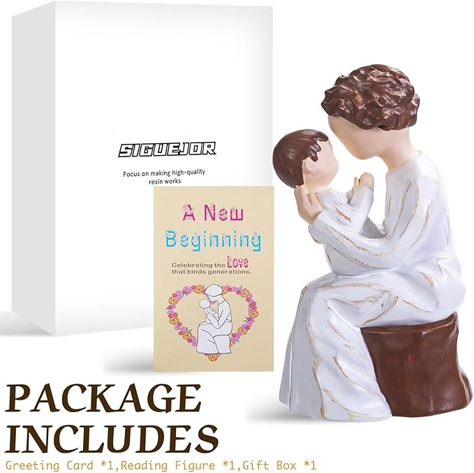 Grandma Gifts,Hand-Painted Resin Sculpture of Grandmother Holding Baby, to Celebrate New Beginnings, Newborns, and Loving Family Bonds