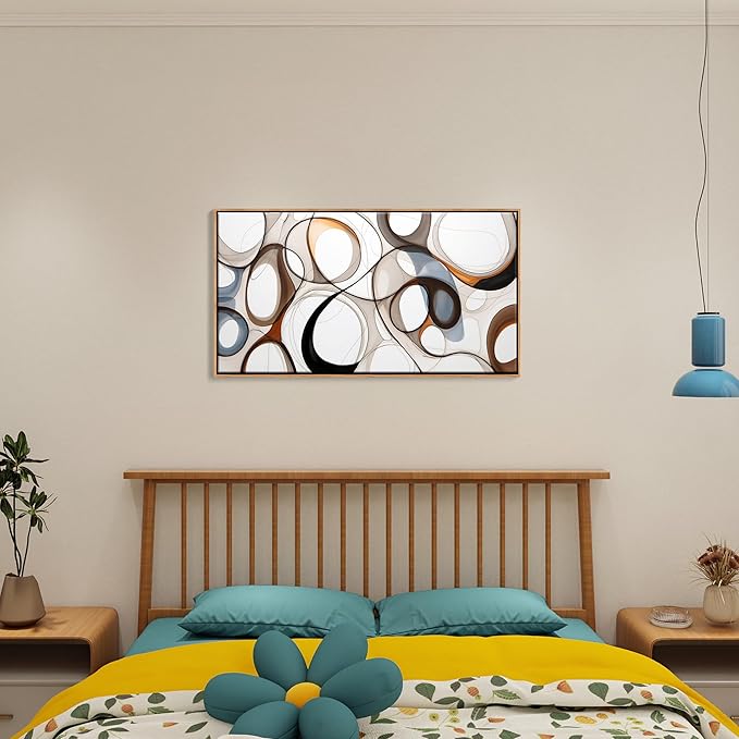 Abstract Canvas Wall Art - Framed Wall Art for Living Room Modern Minimalist artwork, Wood Decor, Bedroom Decorations, Kitchen & office Wall Art Prints 20×40