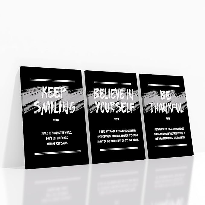 3 Pieces Inspirational Canvas Wall Art Picture Print Wall Decor Motivational Quotes Poster Painting Wall Decor Artwork for Modern Hone Living Room Workplace Office Ready to Hang [72''Wx 36''H]