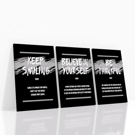 3 Pieces Inspirational Canvas Wall Art Picture Print Wall Decor Motivational Quotes Poster Painting Wall Decor Artwork for Modern Hone Living Room Workplace Office Ready to Hang [72''Wx 36''H]