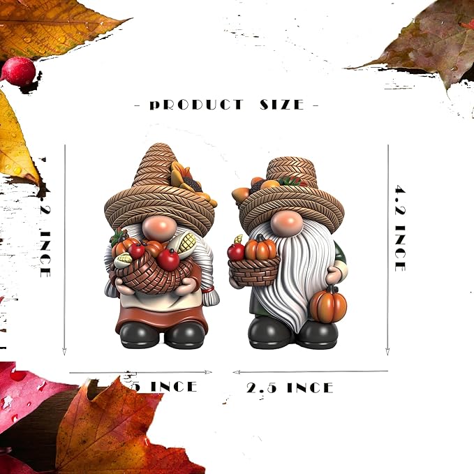 Fall Decorations for Home | Thanksgiving Table Decor - Fall Gnomes for Indoor & Otdoor Garden Pumpkin Thanksgiving Gnomes Figurines | Autumn Decor,Tabletop,Table Centerpieces, 4.2 "H