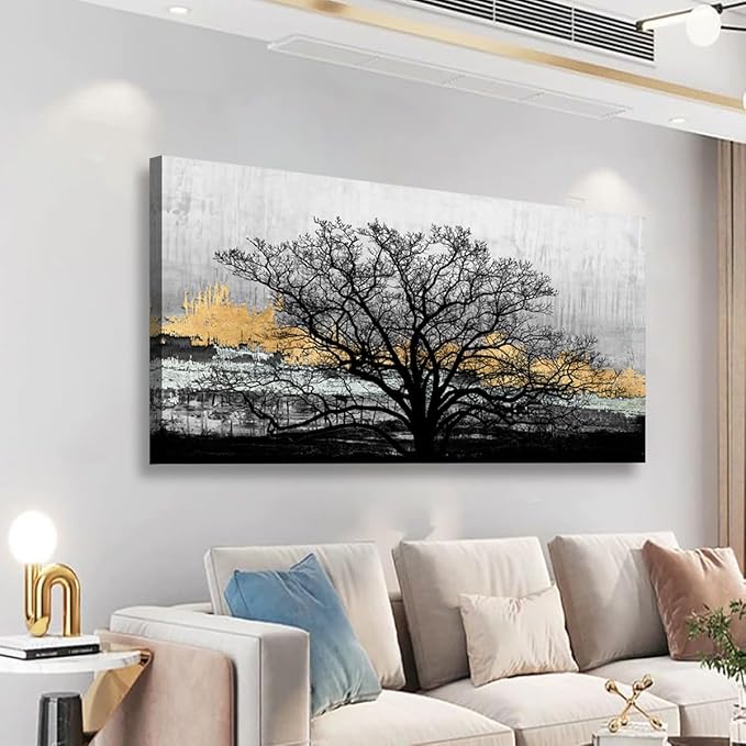 Abstract Canvas Wall art for Living Room Tree of Life Black and White Wall Art Bedroom Office Large Wall Art Kitchen Pictures Modern Wall Decor Mural AbstractPaintings Artwork 20 * 40inch