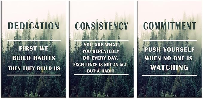 3 Piece Motivational Canvas Wall Art Large Posters Inspirational Entrepreneur Quote HD Picture Print Positive Painting Artwork for Living Room Workplace Stretched and Framed [72''Wx 36''H]