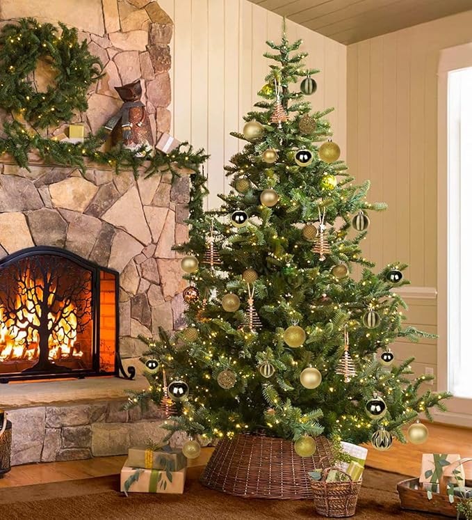 30PCS 2" Christmas Ball Ornaments Shatterproof Gold Christmas Tree Decorations Xmas Tree Balls Halloween Ornaments Décor