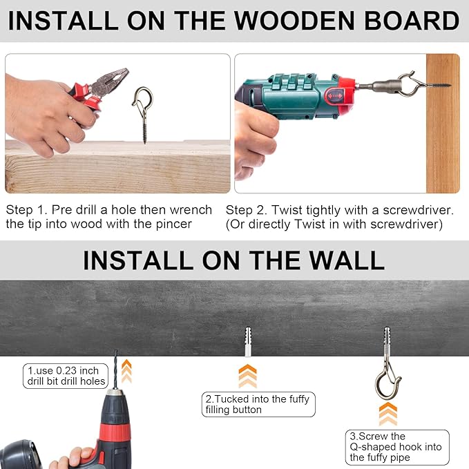 24 PCS Q-Hanger Hooks, Screw Hooks for Outdoor String Lights, Safety Buckle Design Cup Eye Hook for Hanging Christmas Lights, Plants, Mounted on Wall Ceiling, Include 1 Wing Nut Driver, Copper