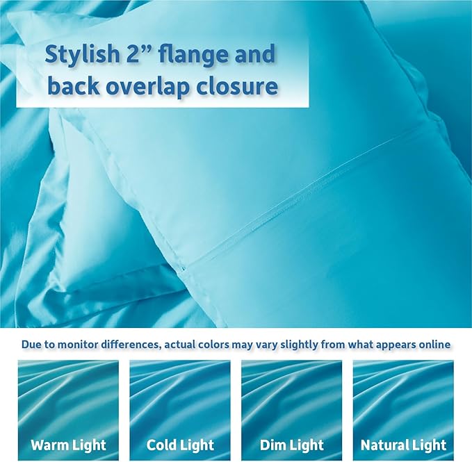 Nestl Bright Blue Duvet Cover King Size - Soft Double Brushed King Duvet Cover Set, 3 Piece, with Button Closure, 1 Duvet Cover 104x90 inches and 2 Pillow Shams