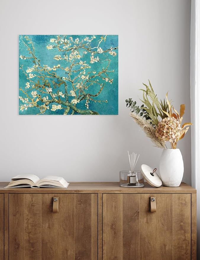DECORARTS - Almond Blossom Tree - Vincent Van Gogh Art Reproduction. Giclee Canvas Prints Wall Art for Home Decor 20x16