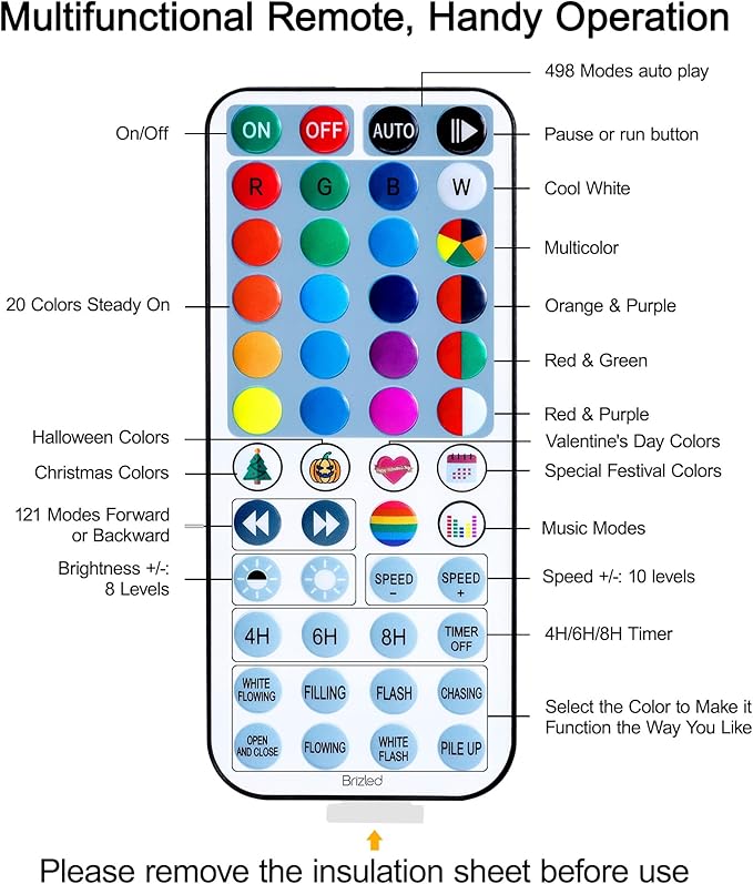 Brizled RGB Christmas Lights, 66ft 200 LED Color Changing Christmas Light with Remote, Dimmable Christmas Lights Outdoor Indoor Waterproof Halloween String Light, Xmas Tree Lights for Christmas Party