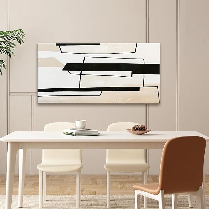 TAIJXAGSG Abstract Wall Art Painting Print Artwork Canvas Art Wall Decor 20x40 Inch Home Wall Decorations Black And White Wall Art Picture For Bedroom Bathroom Office