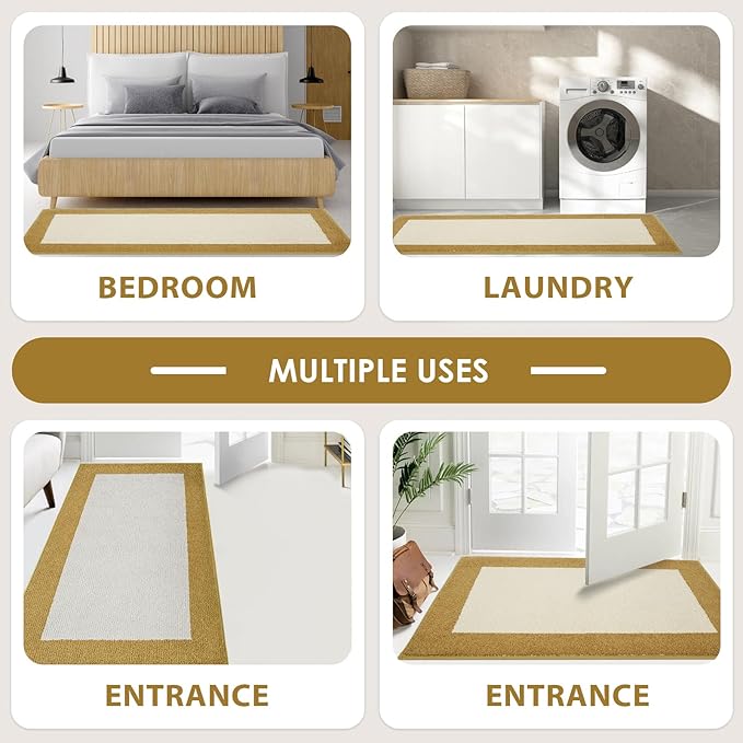 Machine Washable Runner Rug 24" x 70", Non Slip Kitchen Mat for Floor, Absorbent Entryway Rug for Kitchen, Bedroom, Hallway, Bathroom, Door (Roll Packing)