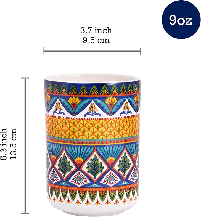 Bico Havana Ceramic Utensil Holder Set of 2, Ceramic Kitchen Utensil Crocks for Countertop, Large Cooking Tool Holder Counter Decor, Spatula Organizer